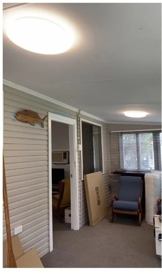 New oyster ceiling light in a sunroom